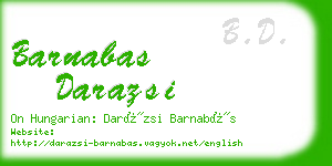 barnabas darazsi business card